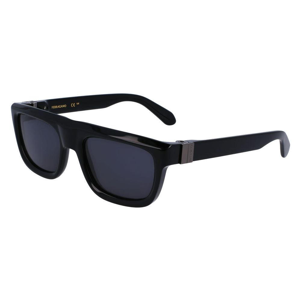 Schwarze Sonnenbrille aus synthetischem Acetat von Ferragamo