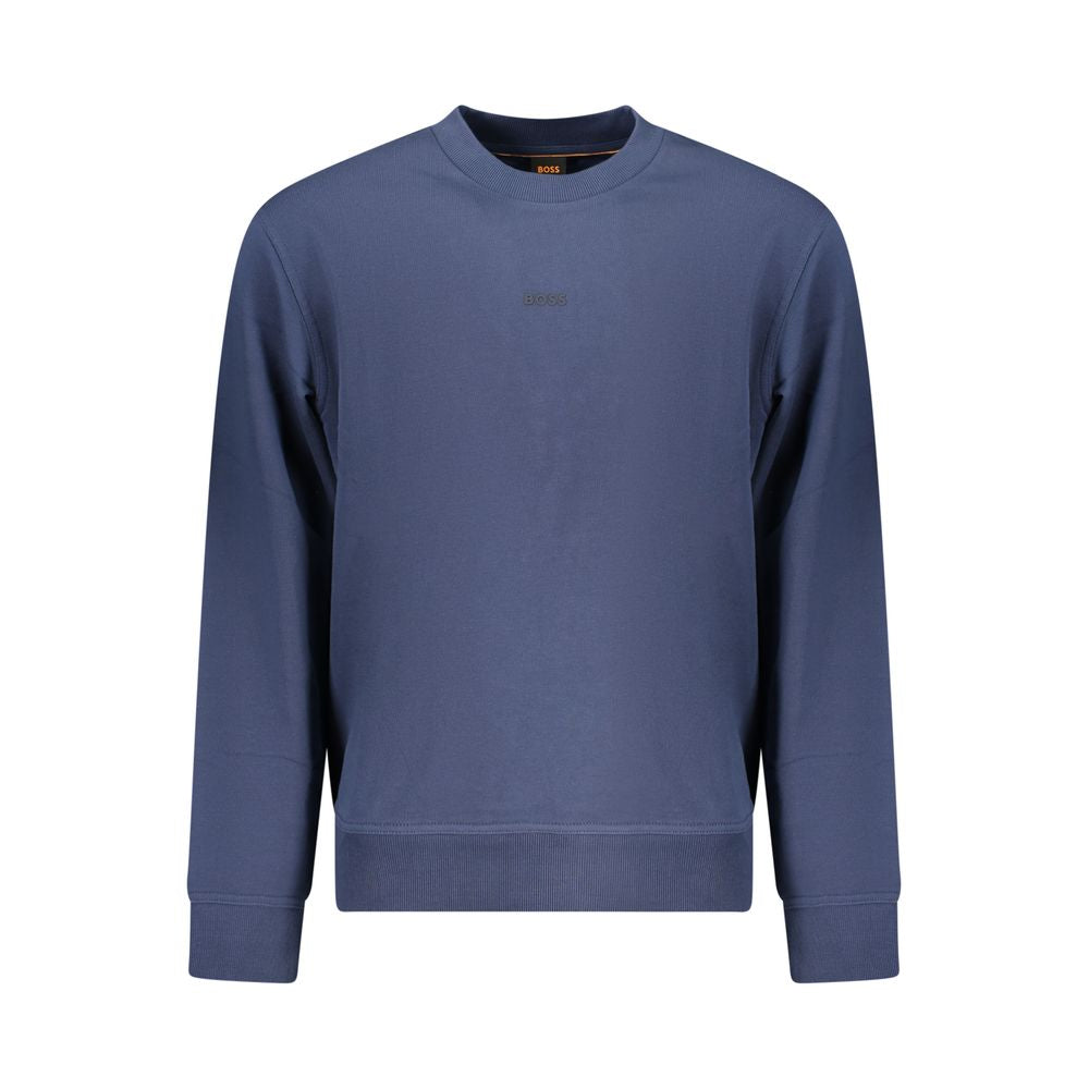 Blaues Baumwoll-Sweatshirt mit Logo-Print