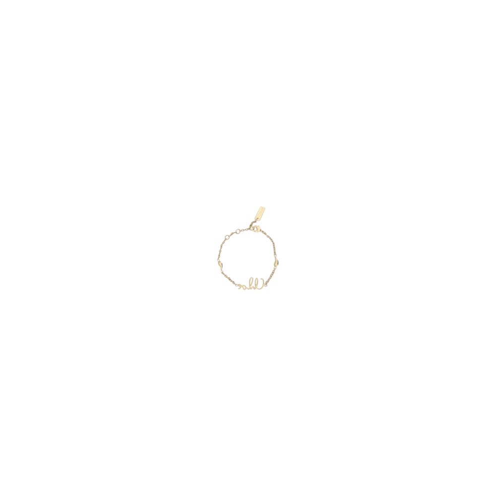 Gold Synthetic Bracelet with Vintage Applique