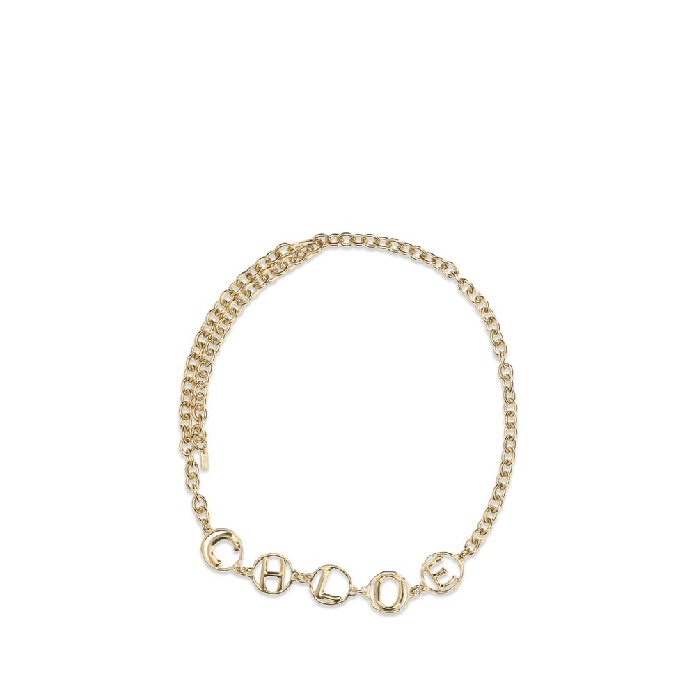 Chloé Gold Calf Leather Regular Belt