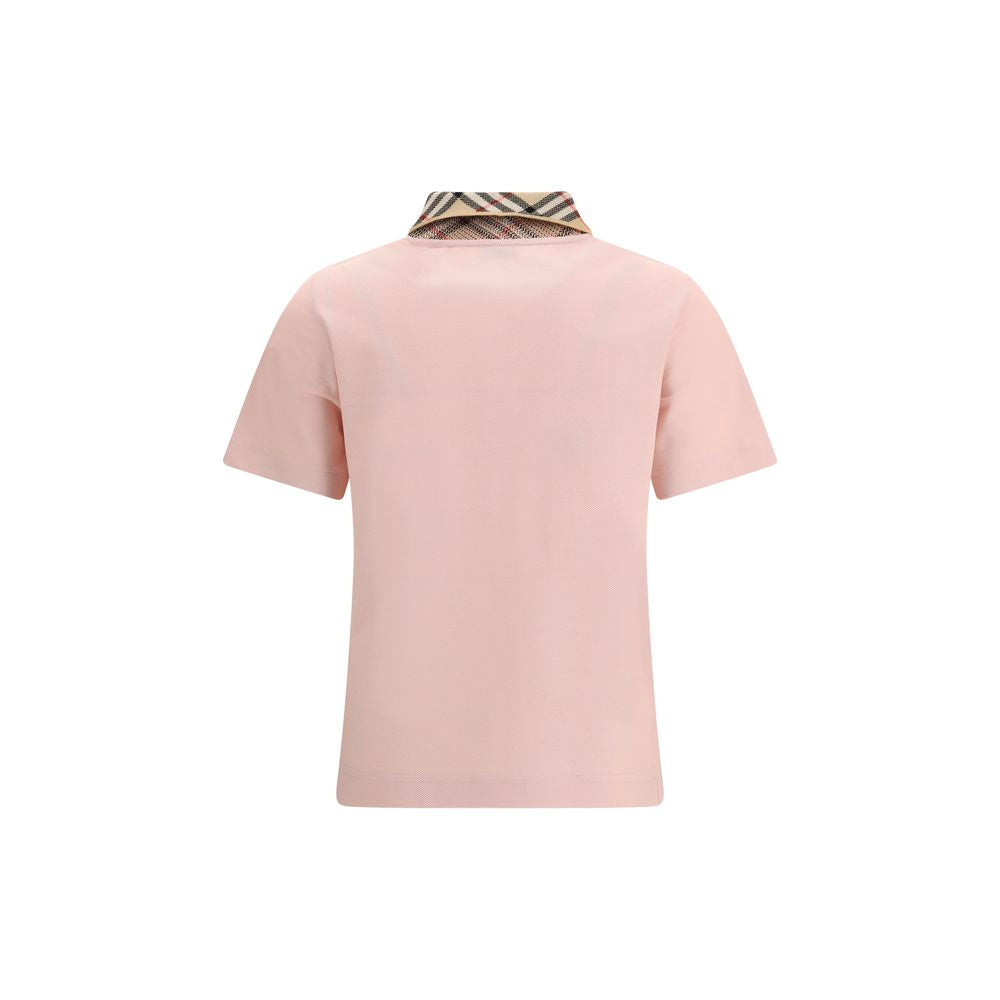 Multicolor Cotton Polo Shirt with Burberry Check Detail