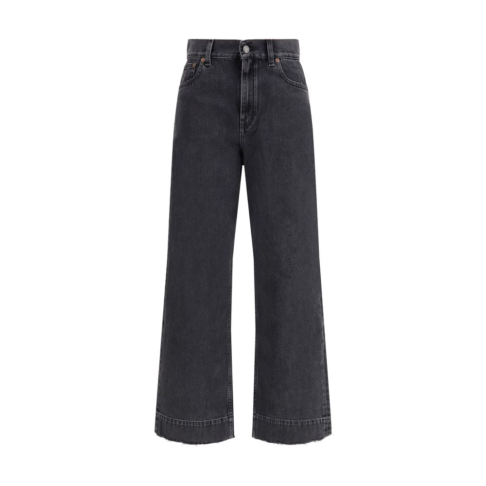 Schwarze High-Waist Jeans aus Baumwolle