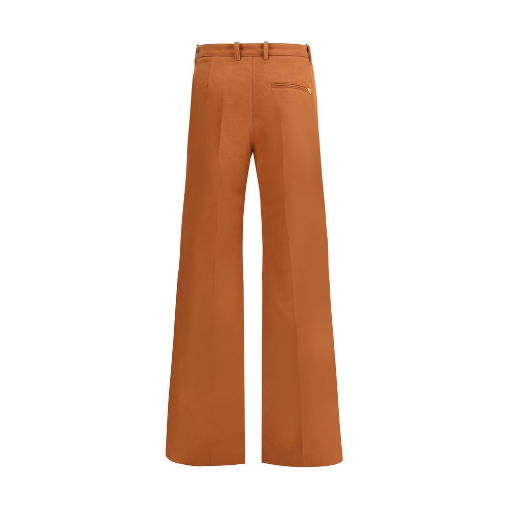 Brown Cotton Flared Denim Jeans
