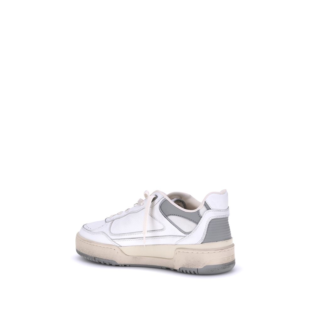 Graue Kalbsleder Chunky-Sneaker aus Rindsleder