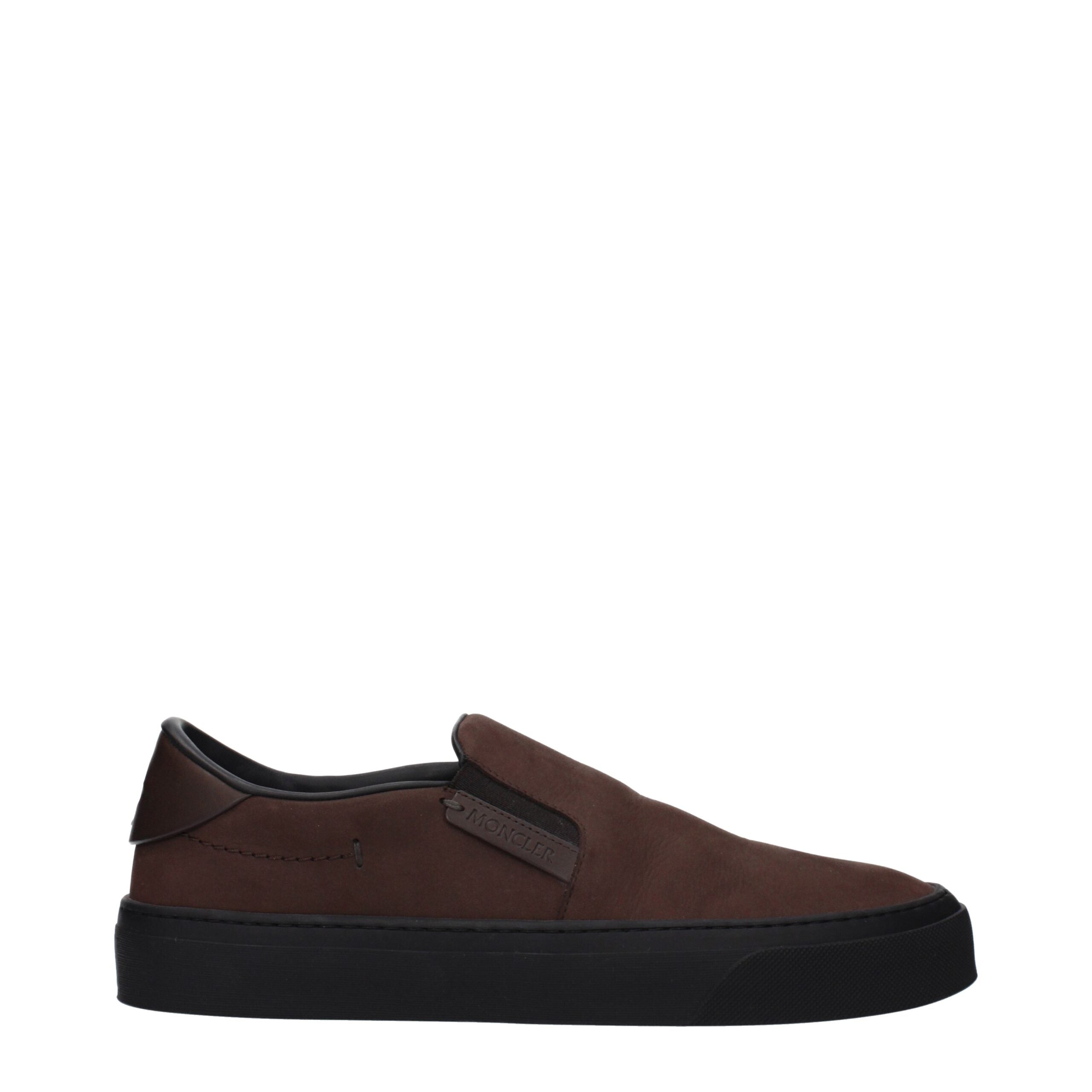 Brown Leather Slip-On Loafers with Logo Detail