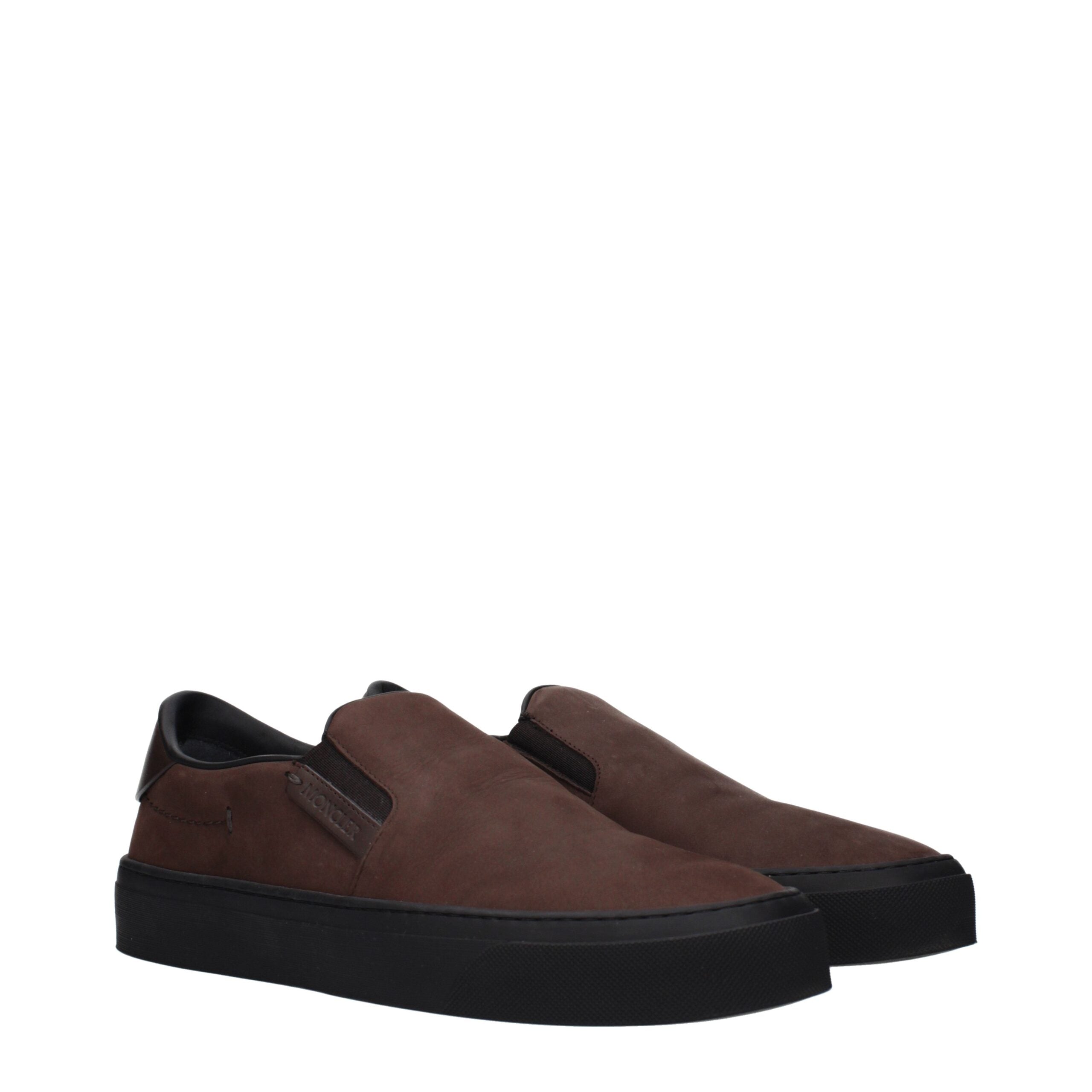 Brown Leather Slip-On Loafers with Logo Detail
