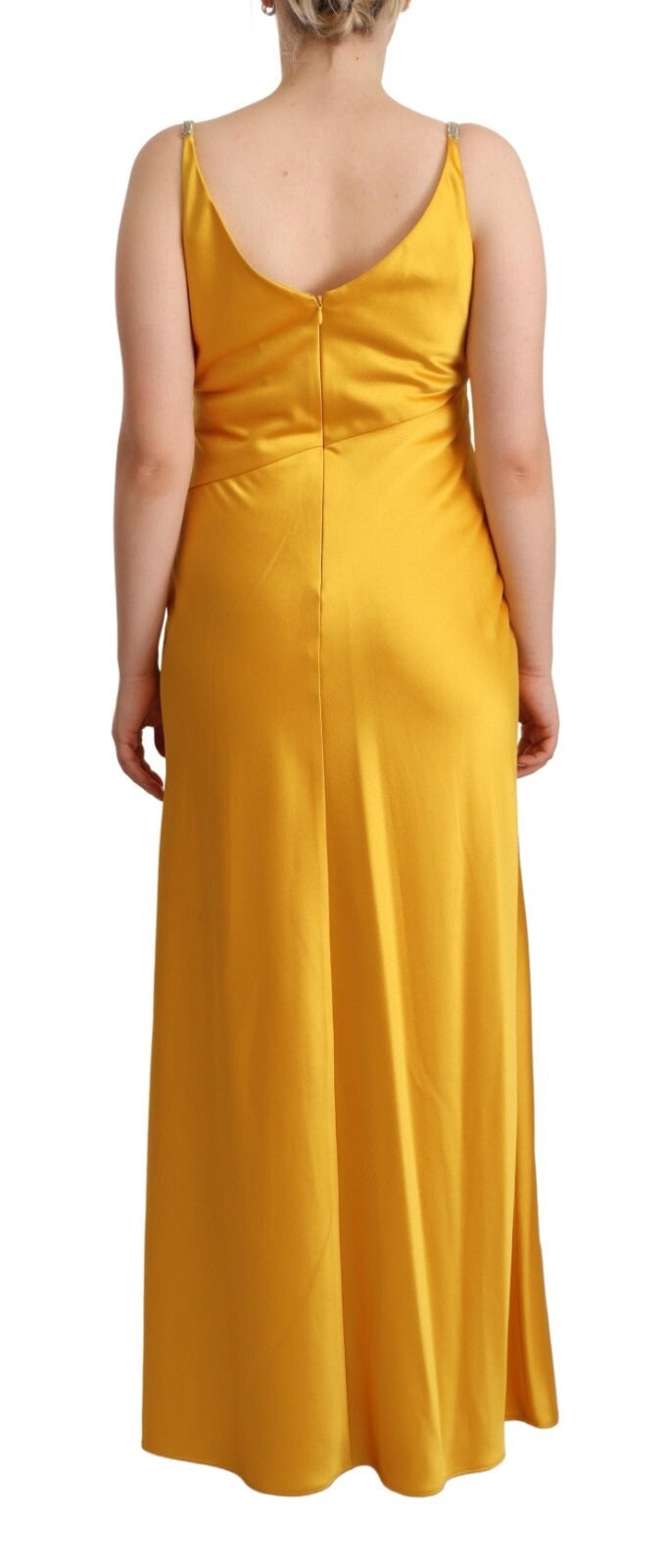 Gelbes ärmelloses Etui-Abendkleid aus Synthetik von Ralph Lauren