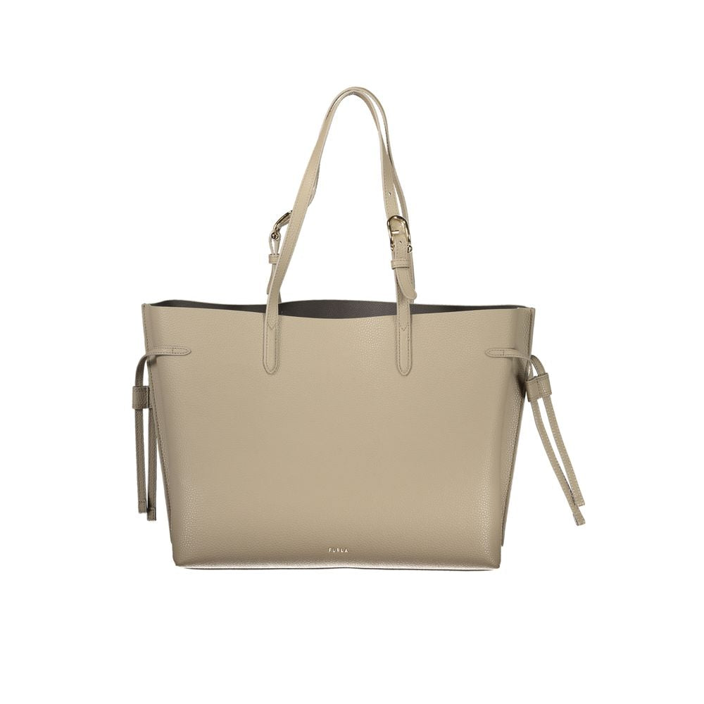 Furla Beige Ava Leather Handbag