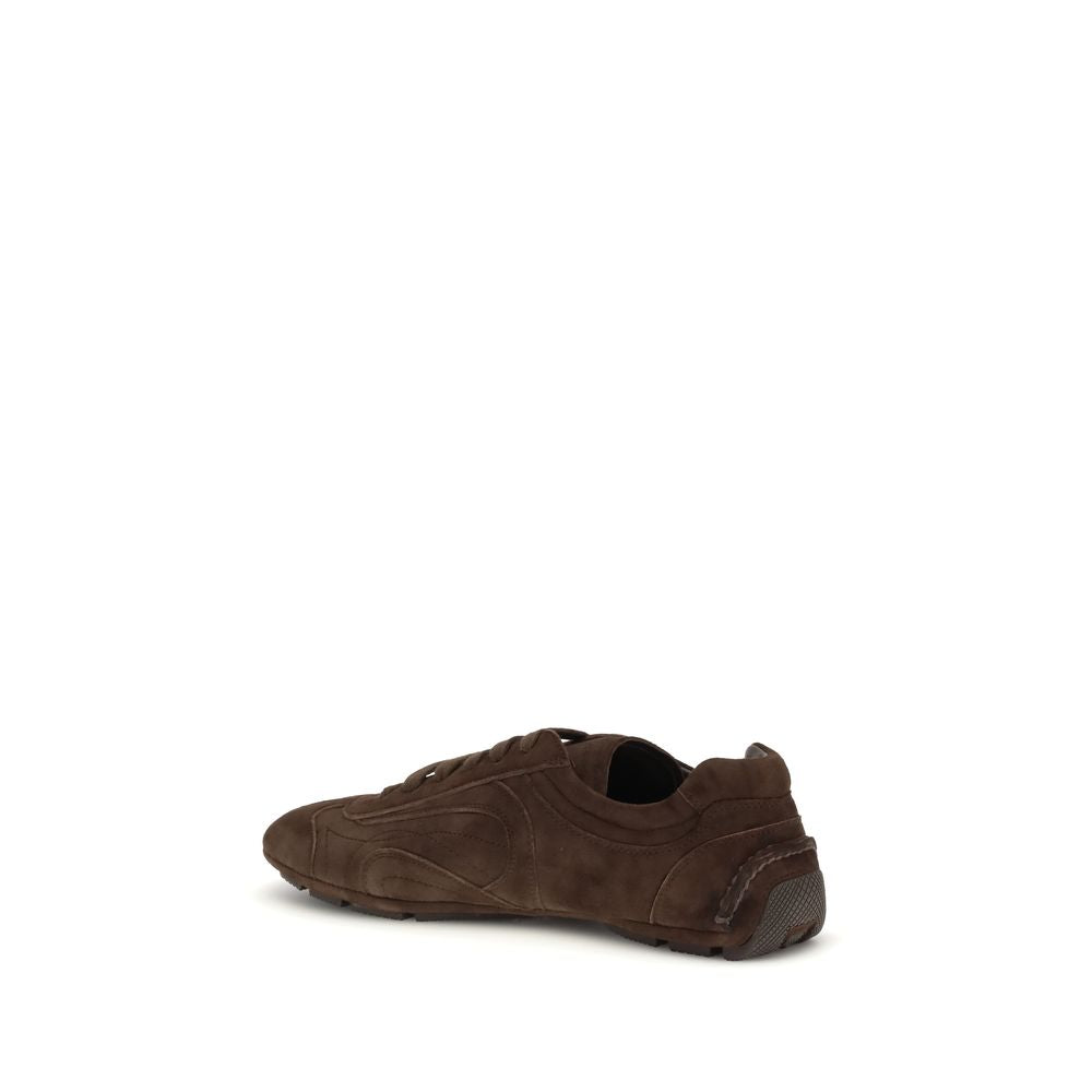 Brown Leather Monte Carlo Sneakers by Prada