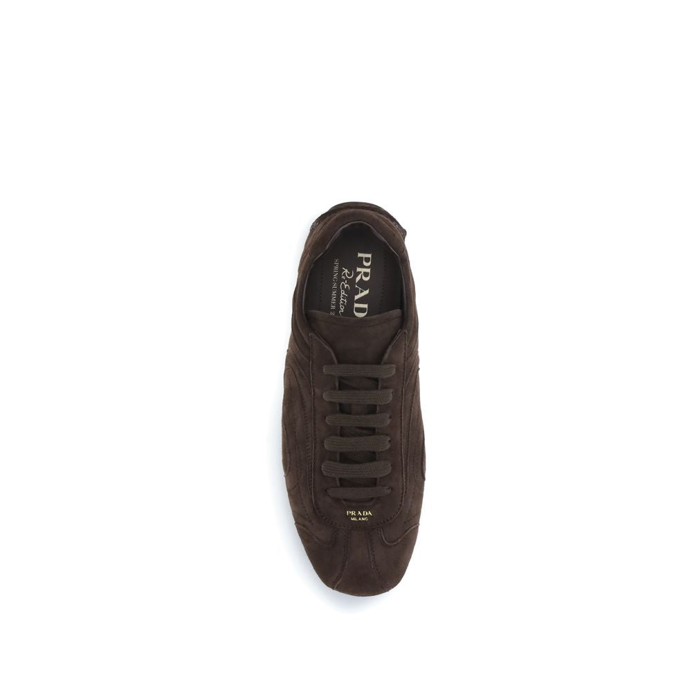 Brown Leather Monte Carlo Sneakers by Prada