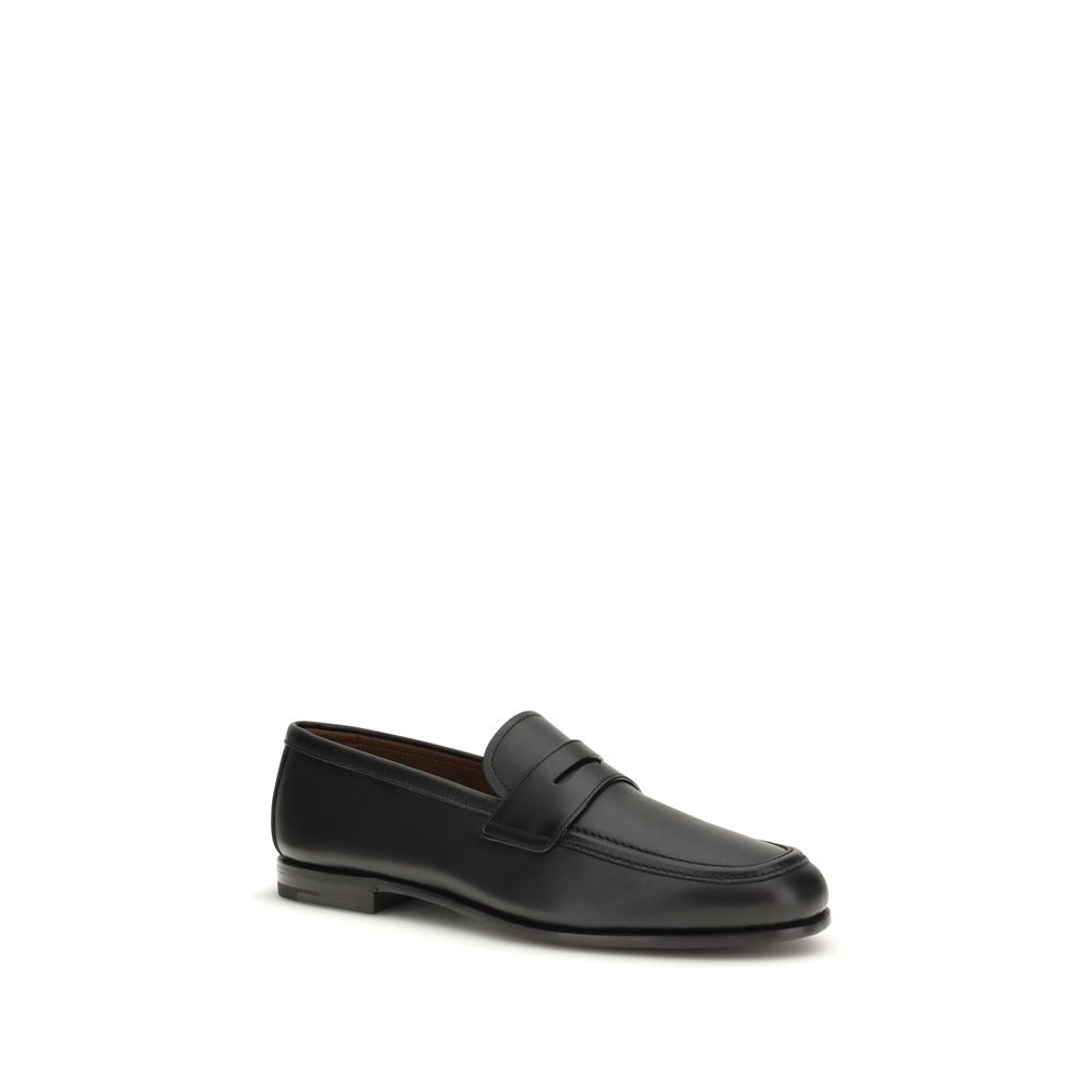 Schwarze Rother Slip-On Loafer aus Leder