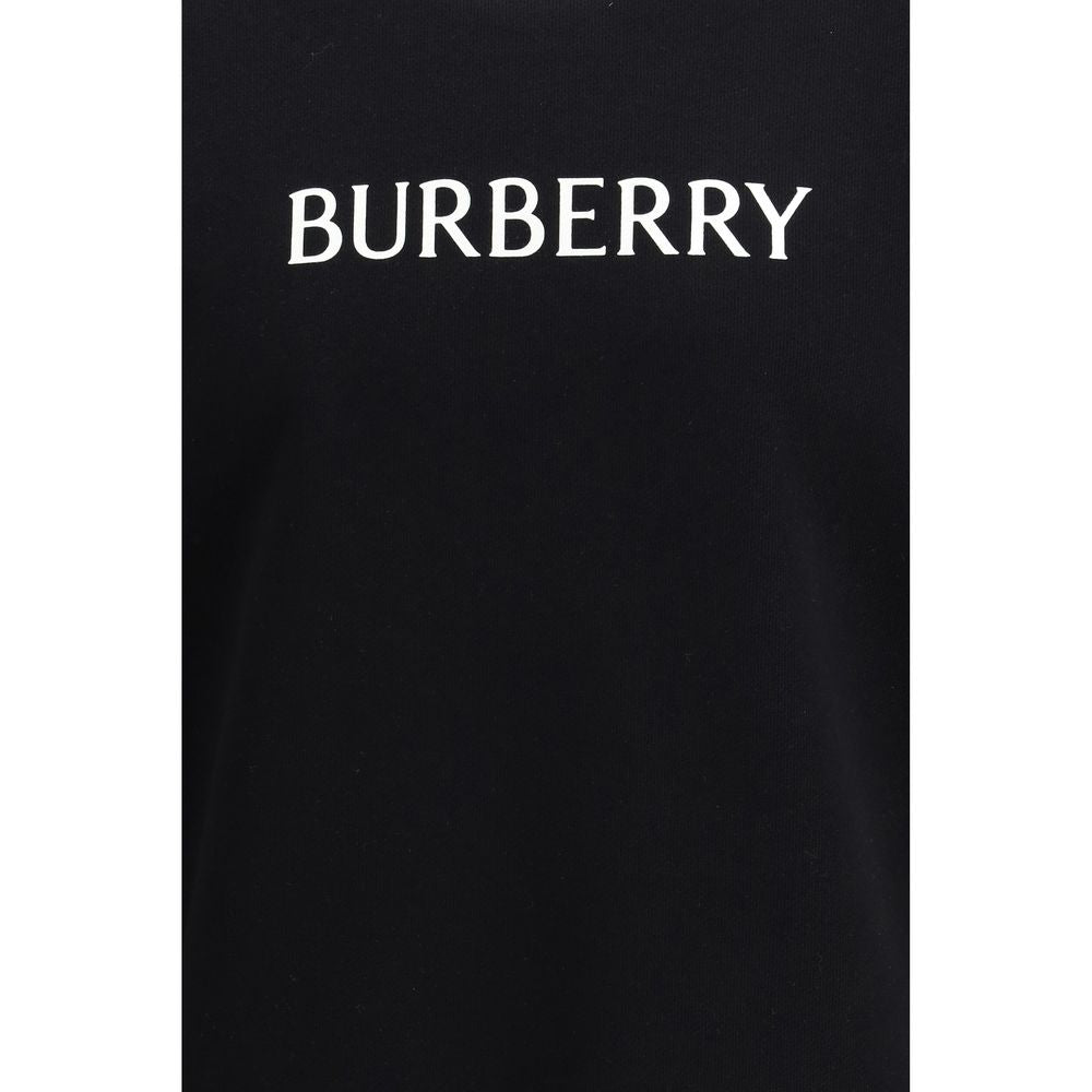 Black Cotton Sweatshirt with BURBERRY Logo