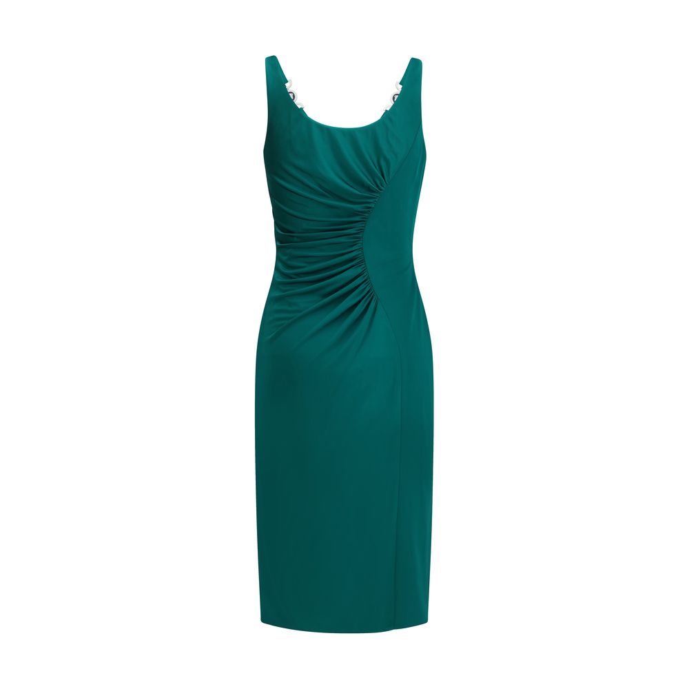 Zweifarbiges synthetisches Midikleid mit schmaler Passform