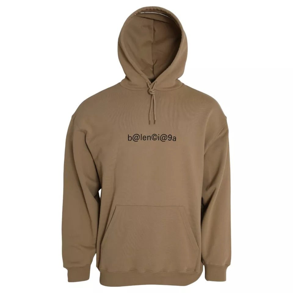 Brown Cotton Symbolic Molleton Bouclette Hooded Sweater - Balenciaga - Aulae