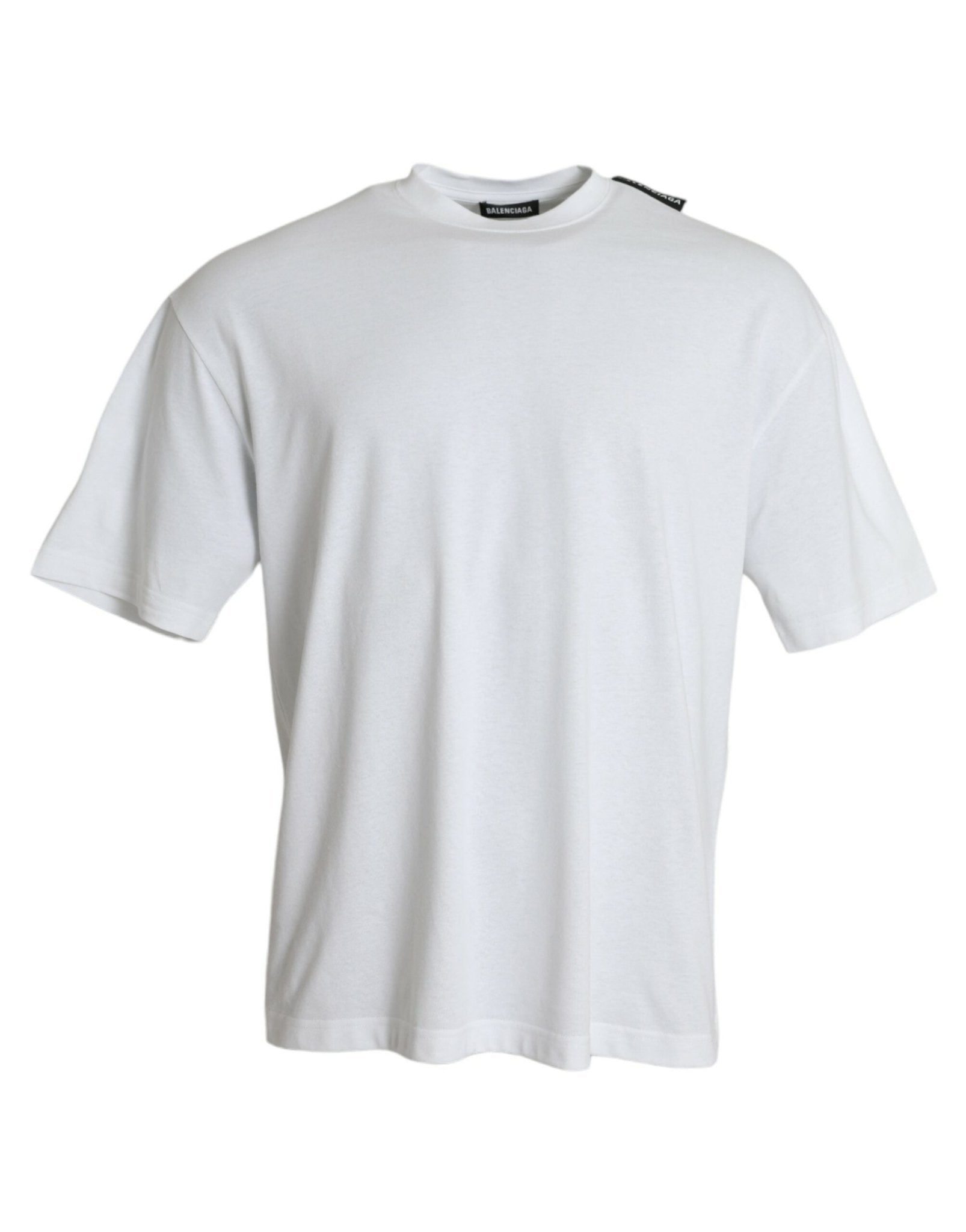 Off White Cotton Jersey Round Neck T-shirt - Balenciaga - Aulae