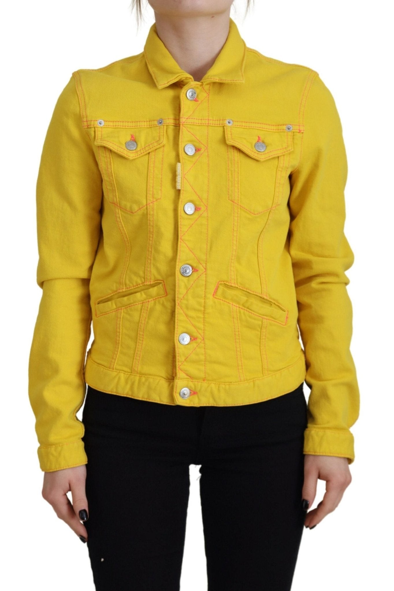 Yellow Collared Long Sleeves Denim Jacket - Dsquared² - Aulae