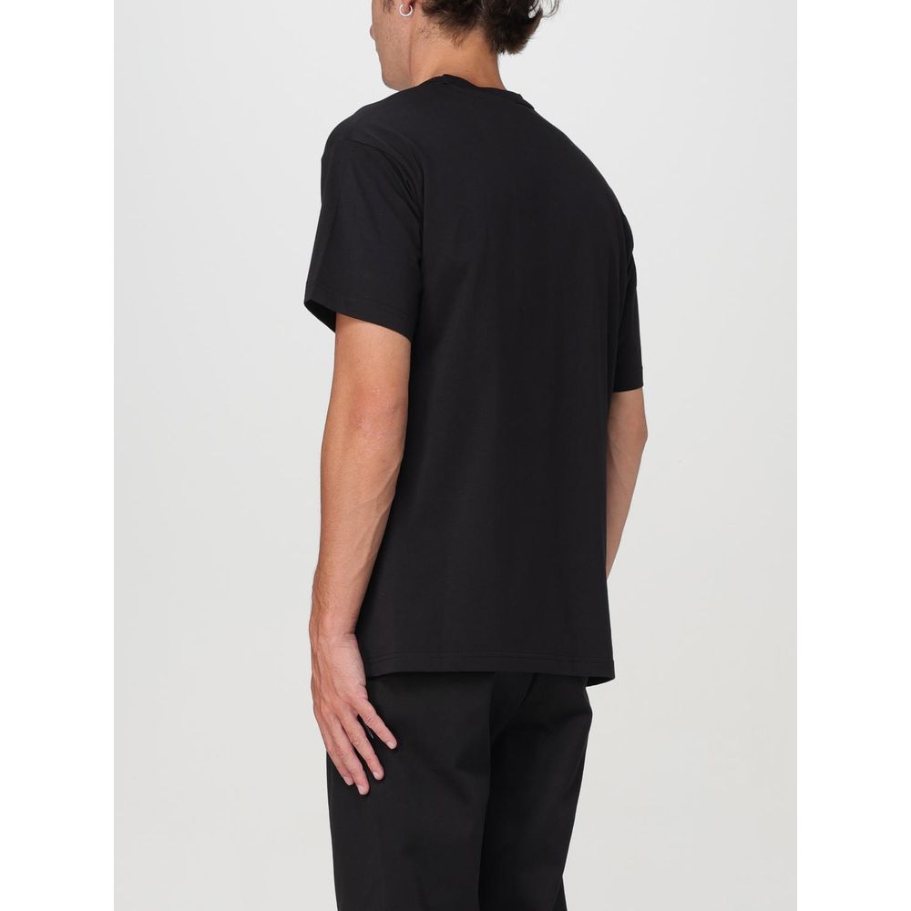 Black Cotton T-Shirt with Graphic Design