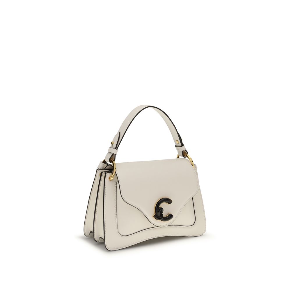 Beige Leather C-Me Shoulder Bag with Tortoiseshell Detail