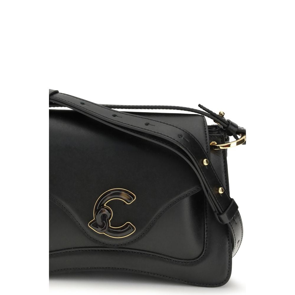 Schwarze Bos Taurus Schultertasche aus Kalbsleder