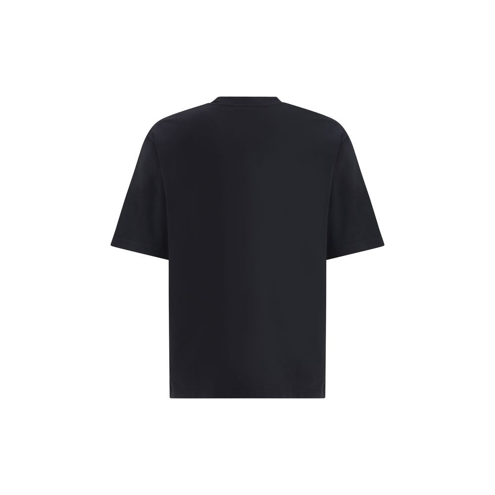 Schwarzes Baumwoll-T-Shirt mit gesticktem Logo von Dsquared2