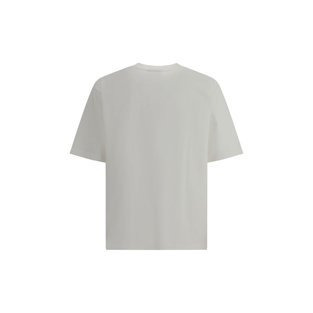 White Cotton Oversize T-Shirt with Embroidered Logo