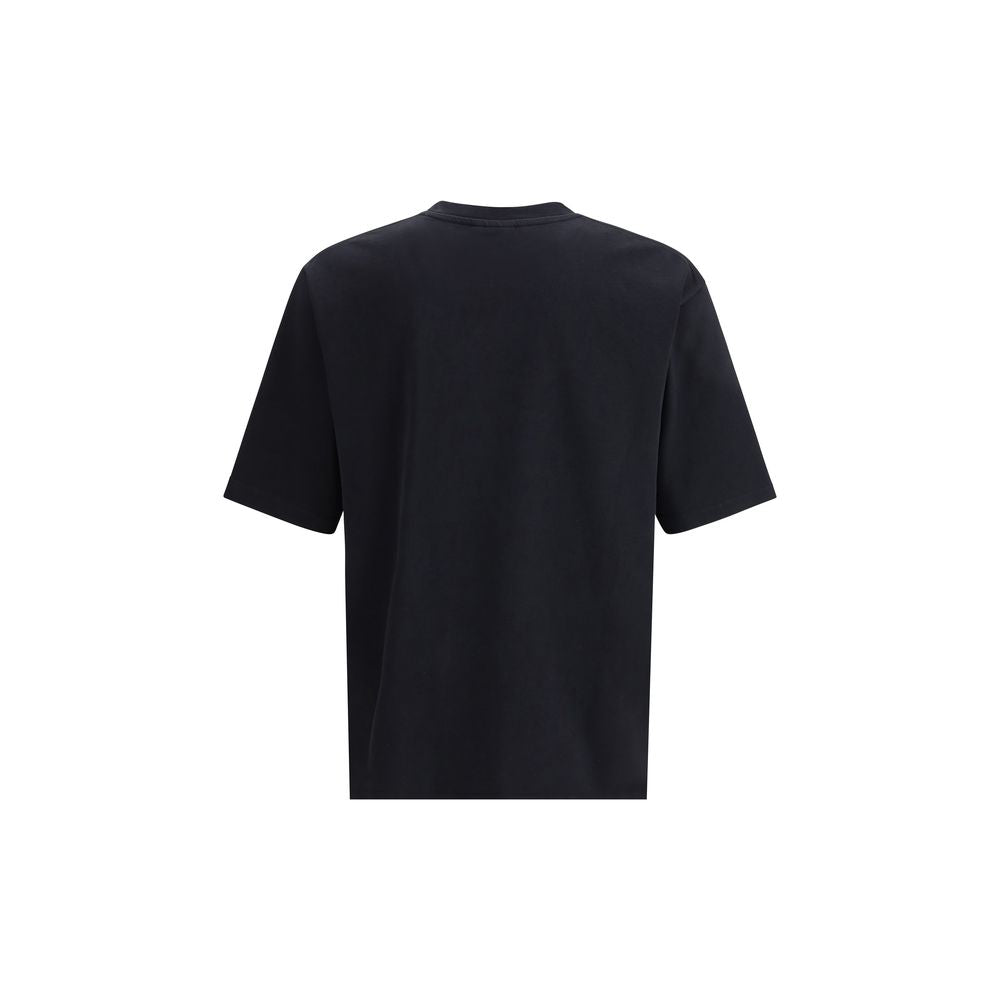 Black Cotton Oversize T-Shirt with Monkey Graphic