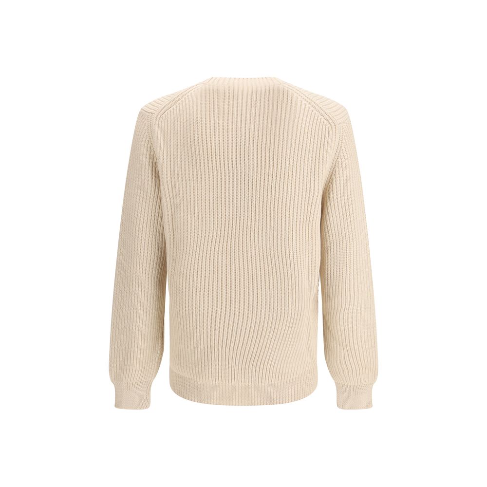 Beiges Woll-Sweatshirt mit Aries-Stickerei