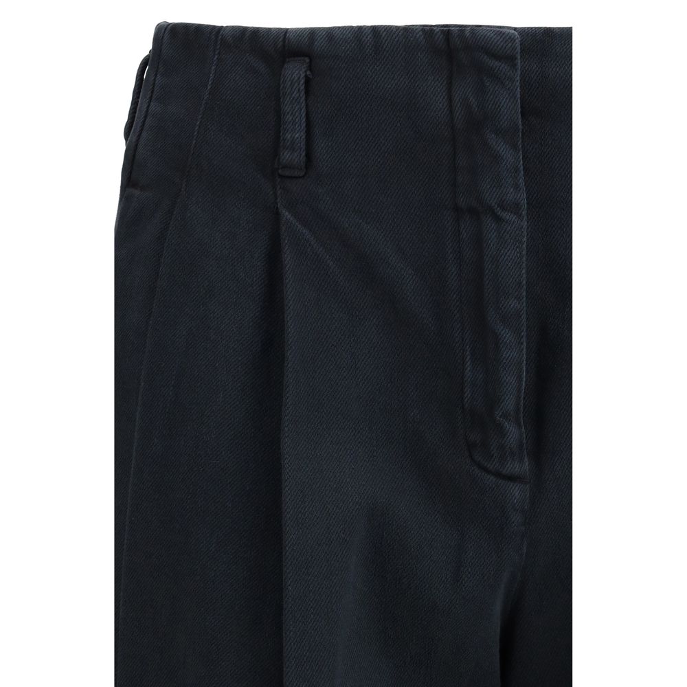 Pantalon décontracté en coton noir Golden Goose