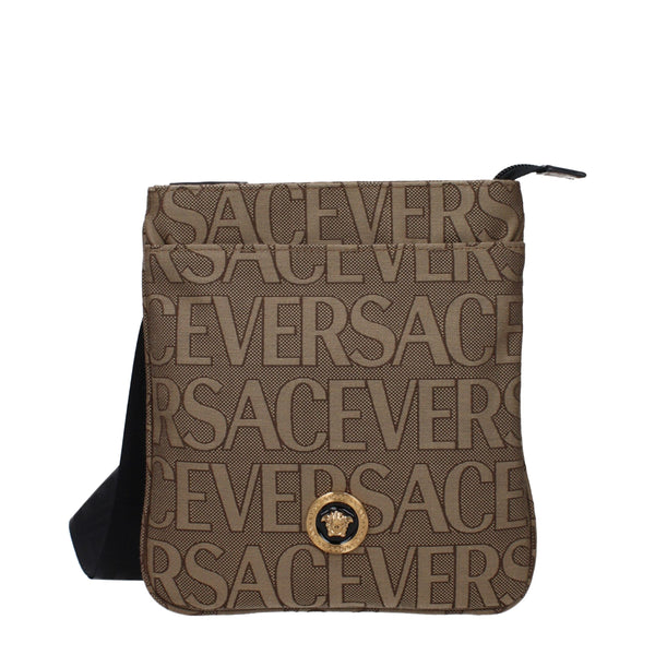 Beige Fabric Crossbody Bag
