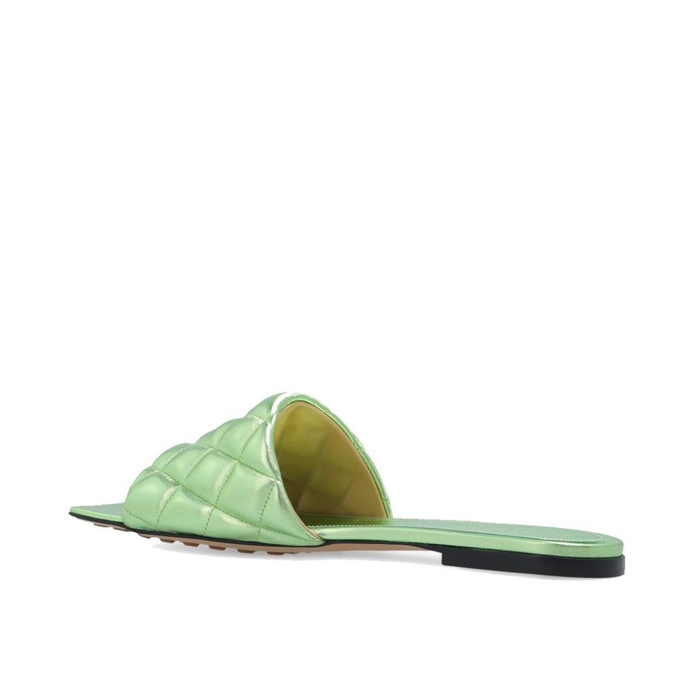 Bicolor Leather Flat Sandals