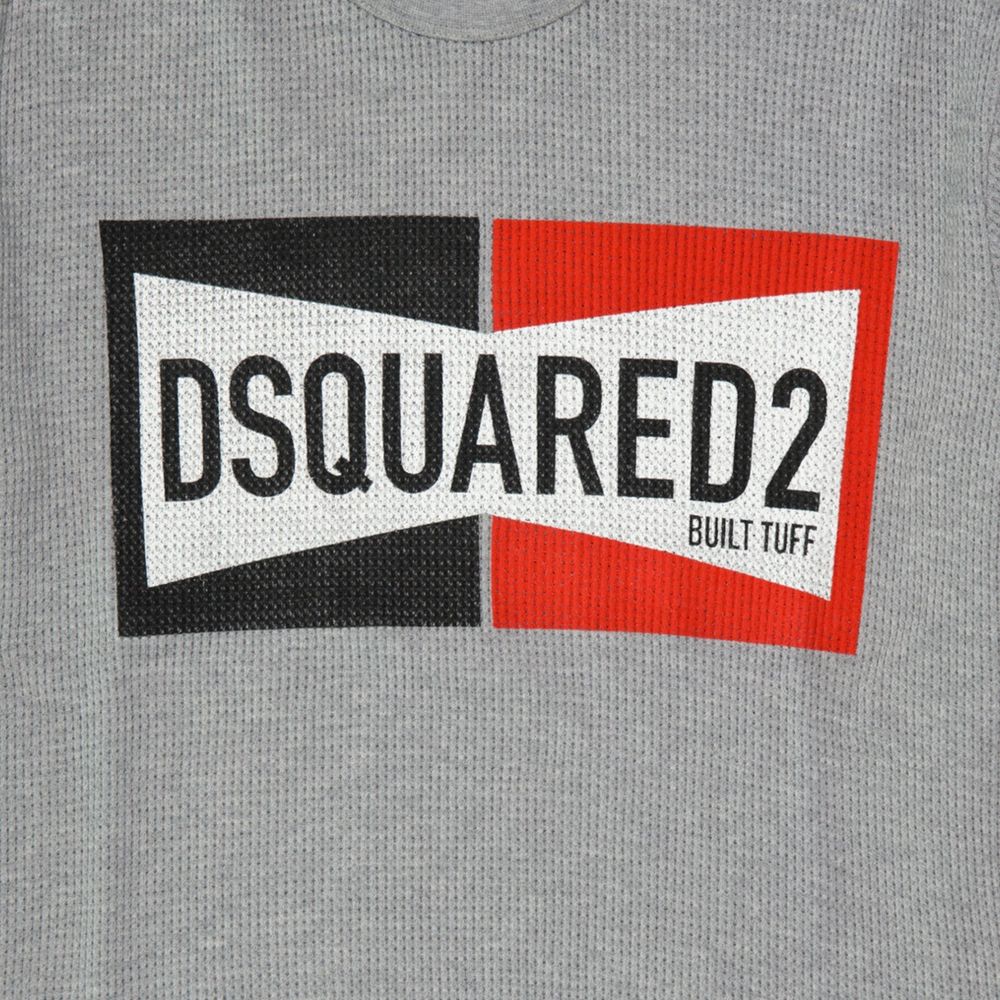 Gray Cotton T-Shirt with Logo Detail