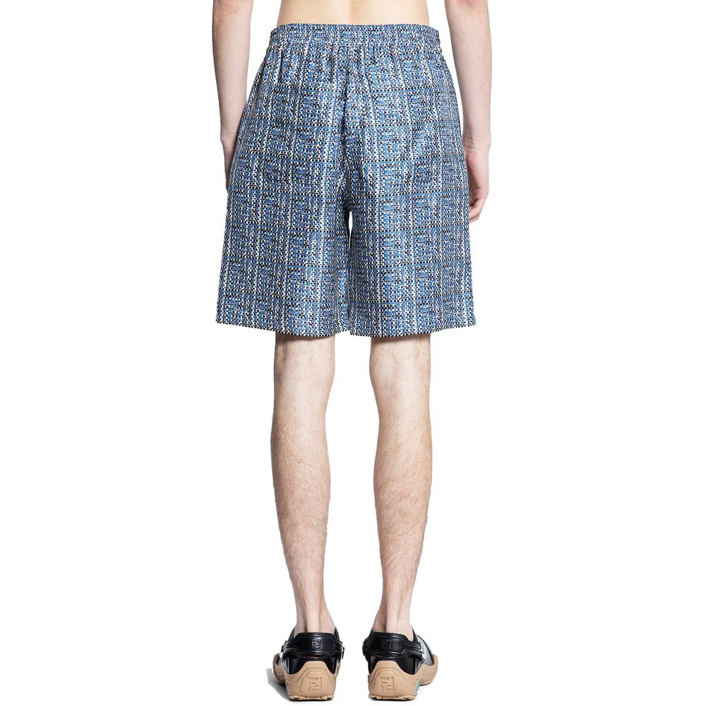 Short en soie bleue