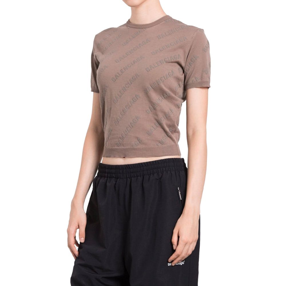 Brown Cotton Tank Top with Keyhole Detail