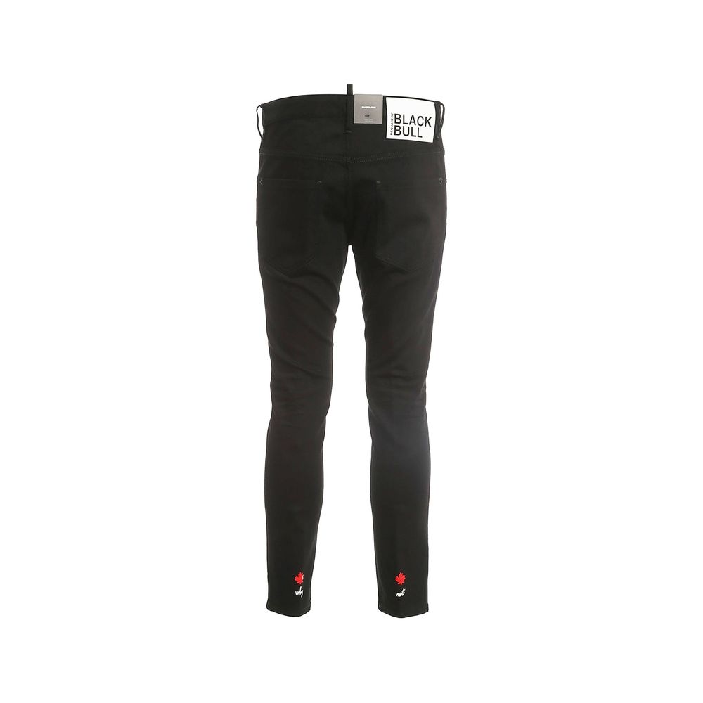 Schwarze Skinny-Jeans aus Baumwolle