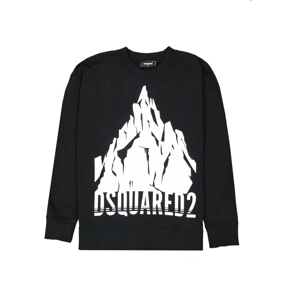 Schwarzes Baumwoll-Sweatshirt