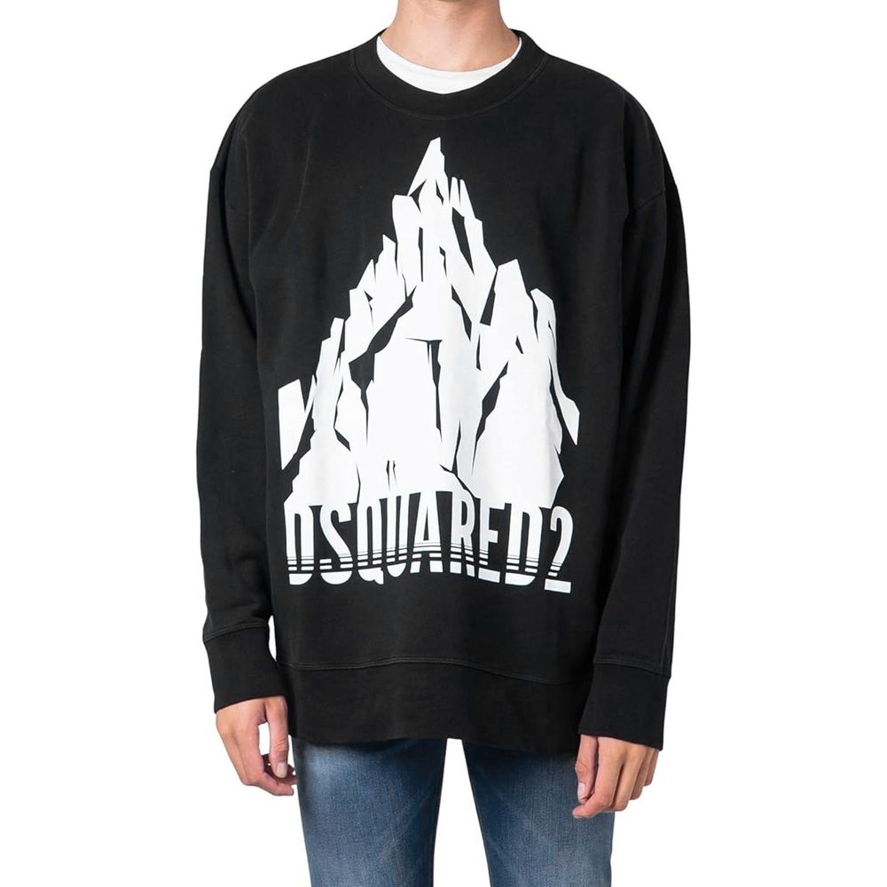 Schwarzes Baumwoll-Sweatshirt