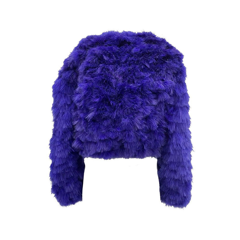 Blaue Bomberjacke mit synthetischen Federn