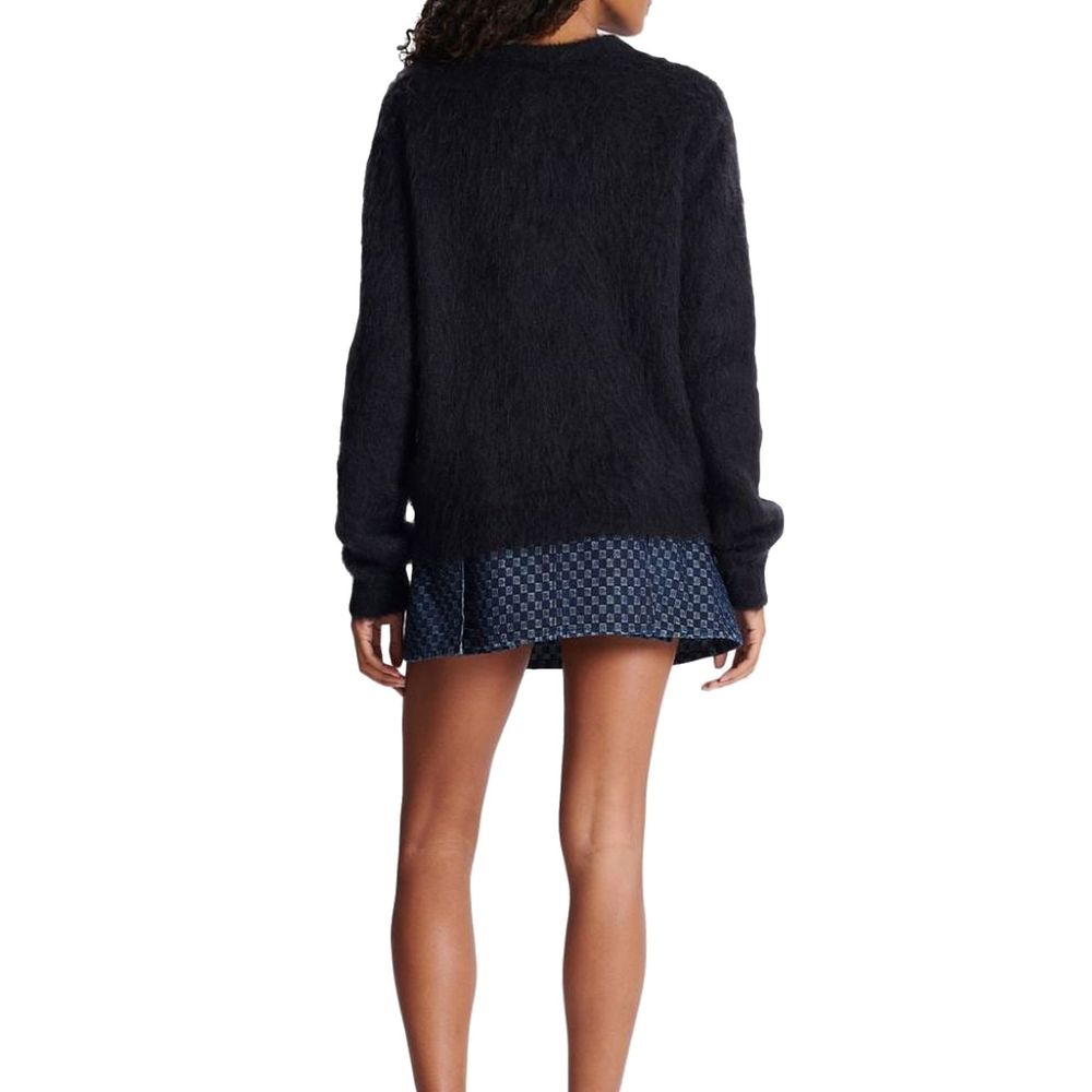 Balmain Mohair-Sweatshirt, Schwarz