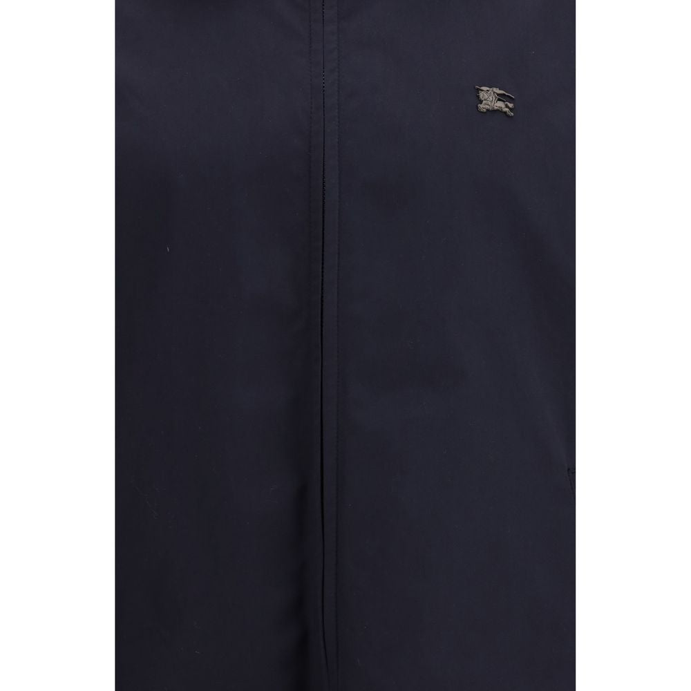 Blue Synthetic Reversible Rain Coat with Hood