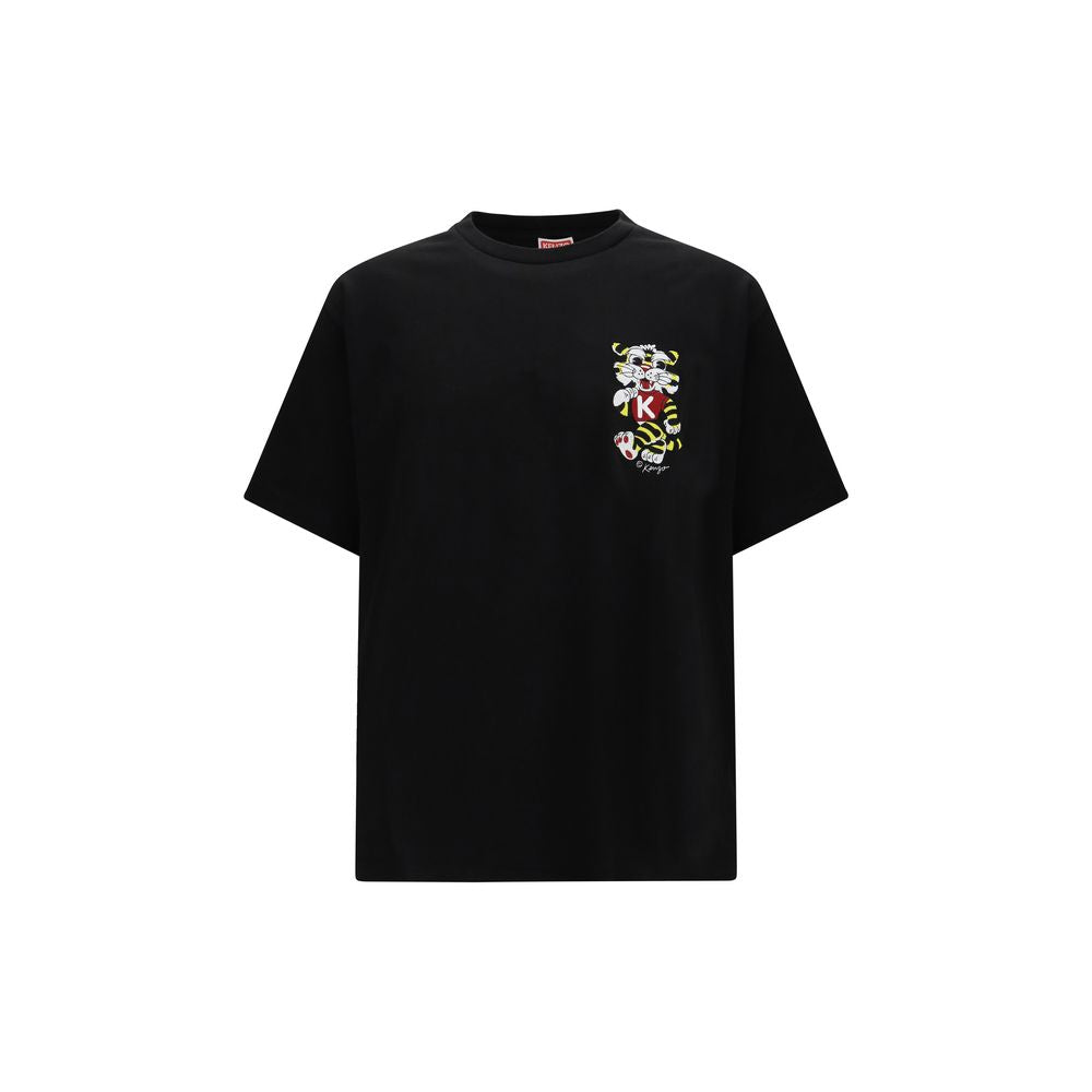 Schwarzes Baumwoll-T-Shirt
