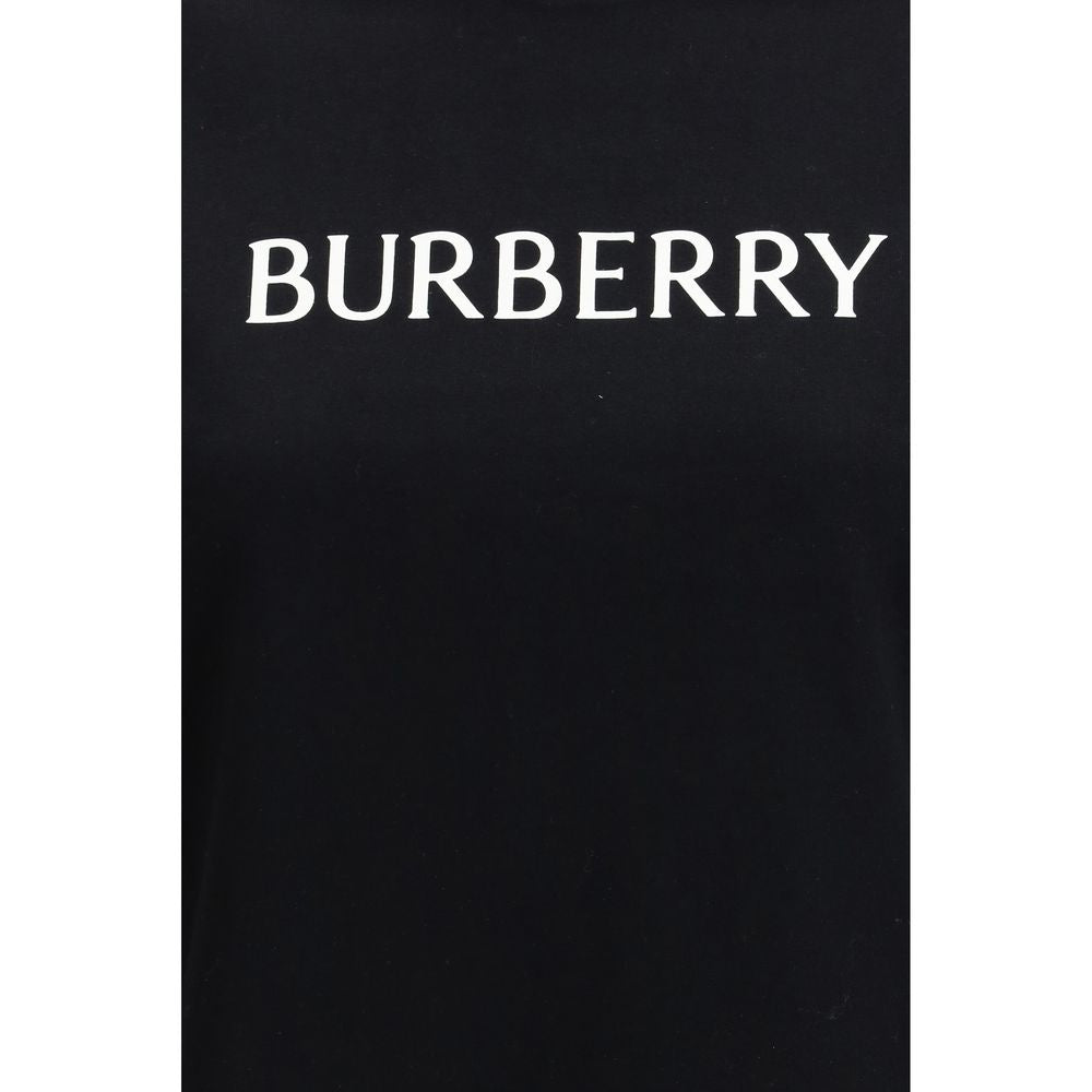 Black Cotton T-Shirt with Signature Burberry Logo