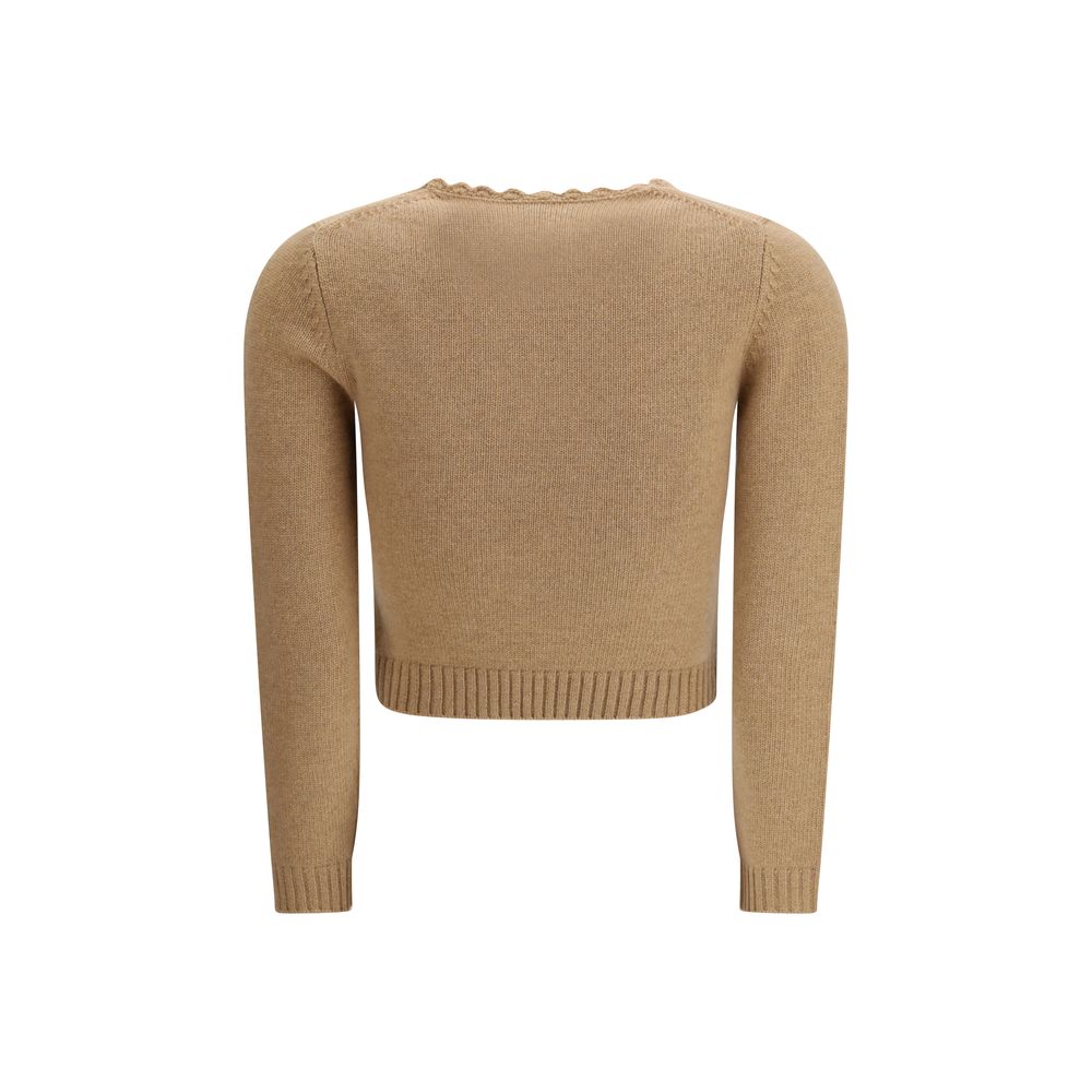 Grey Wool-Cashmere Sweatshirt with Logo by Chloé