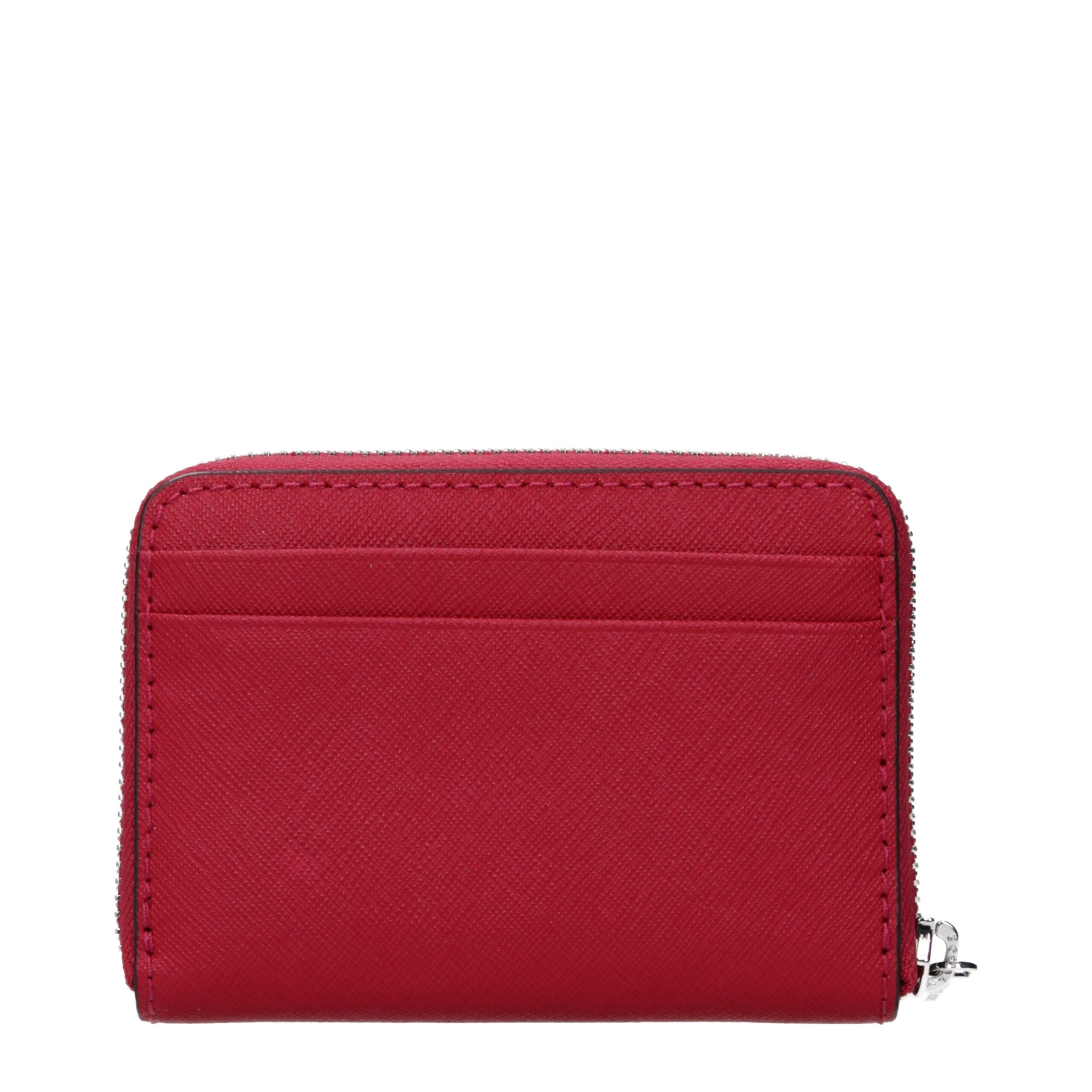 Red Leather Cardholder with Front Logo by Michael Kors