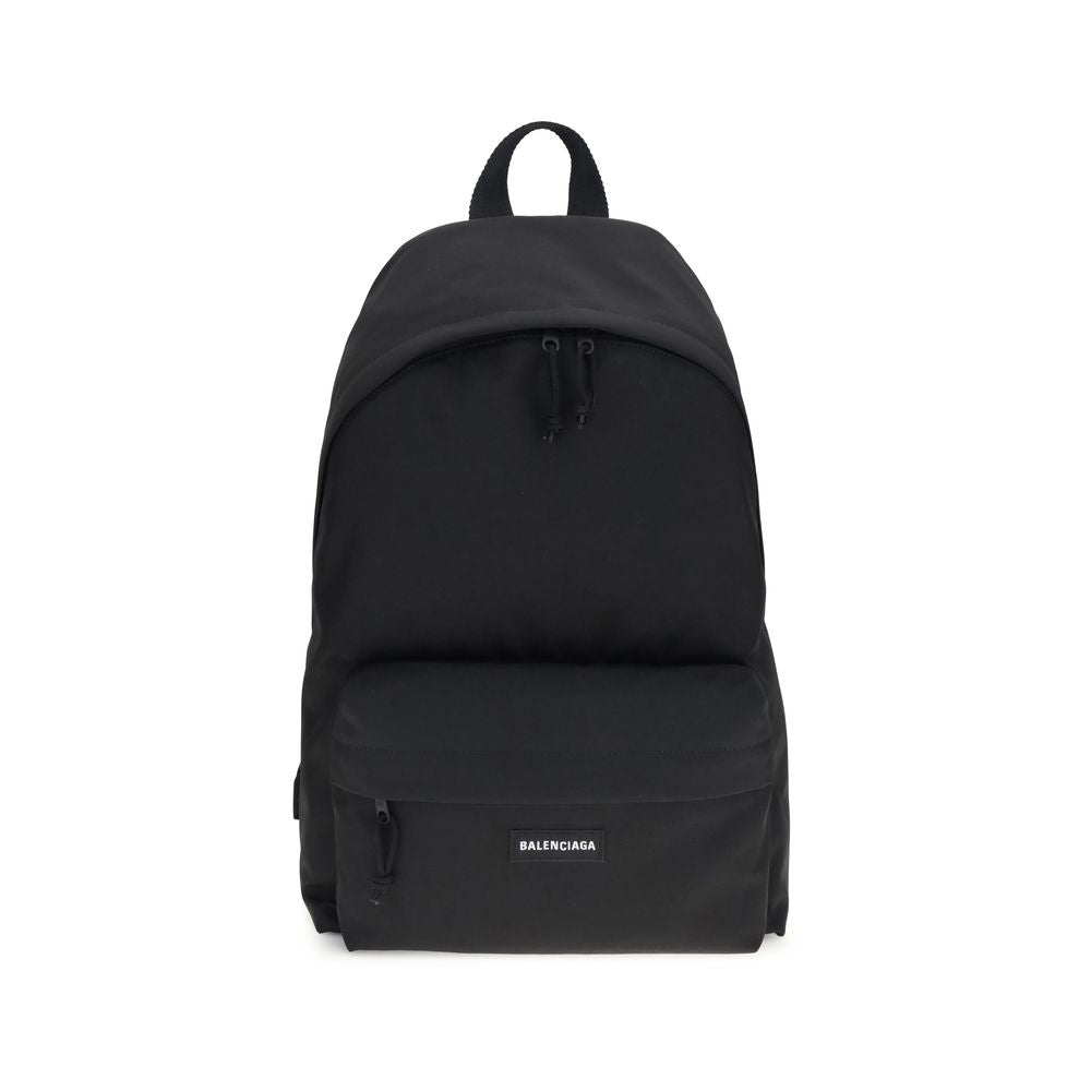 Schwarzer Rucksack "Explorer" aus Synthetik mit Logodetail