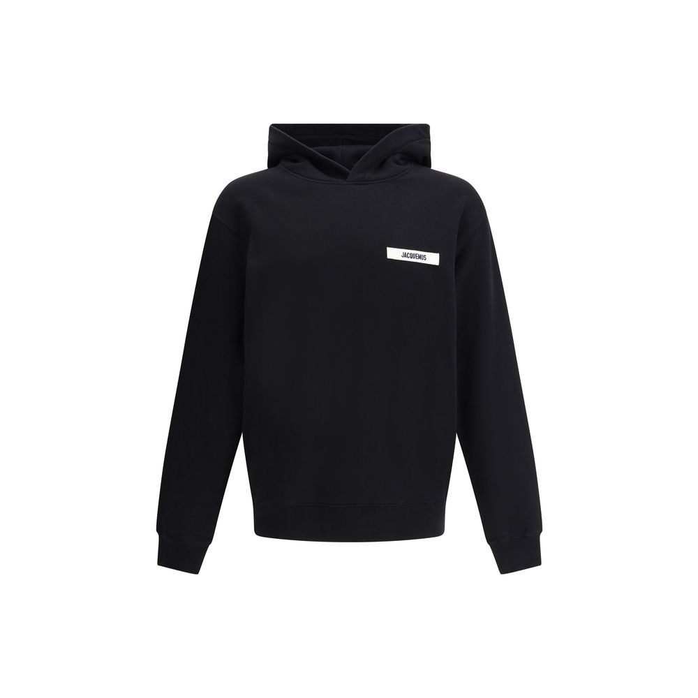 Schwarzes Baumwoll-Sweatshirt mit Logo-Patch