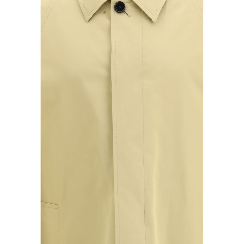 Beige Cotton Trench Coat with Signature Burberry Detail