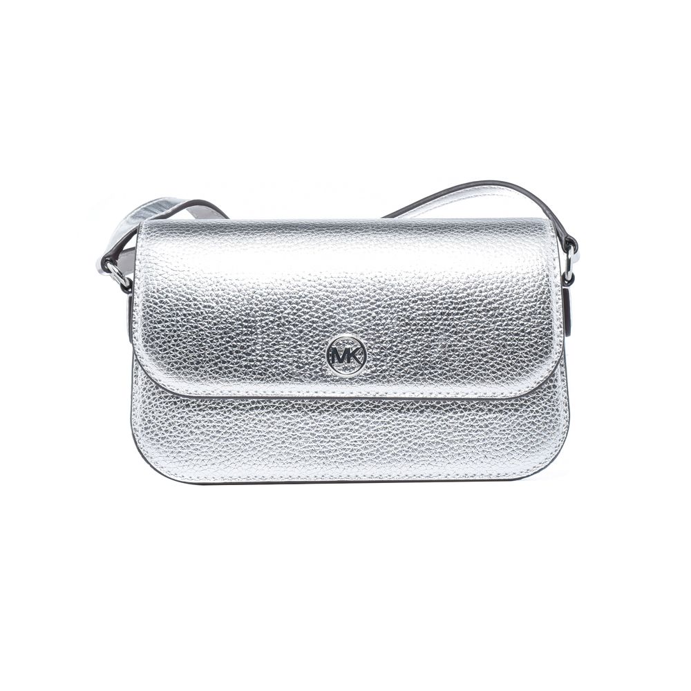 Graue Leder-Umhängetasche von Michael Kors