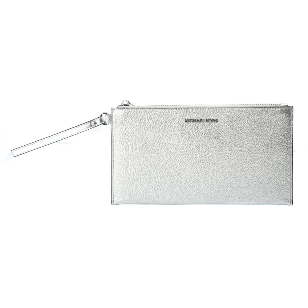 Graue Lederclutch von Michael Kors