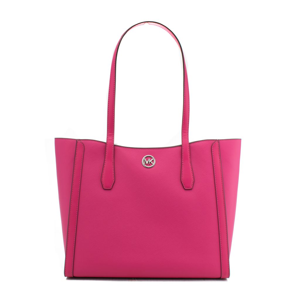 Pinke Canvas-Einkaufstasche mit mehrfarbigem Design
