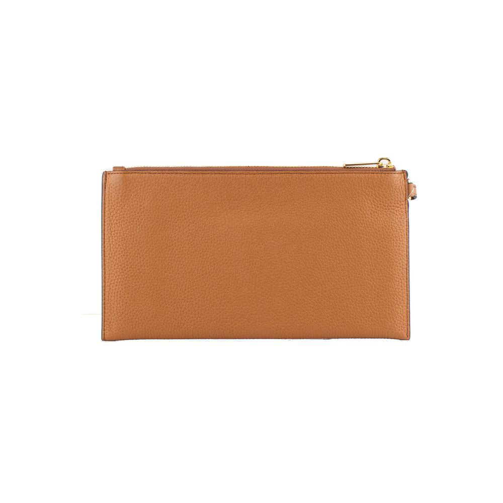 Brown Leather Clutch Bag by Michael Kors